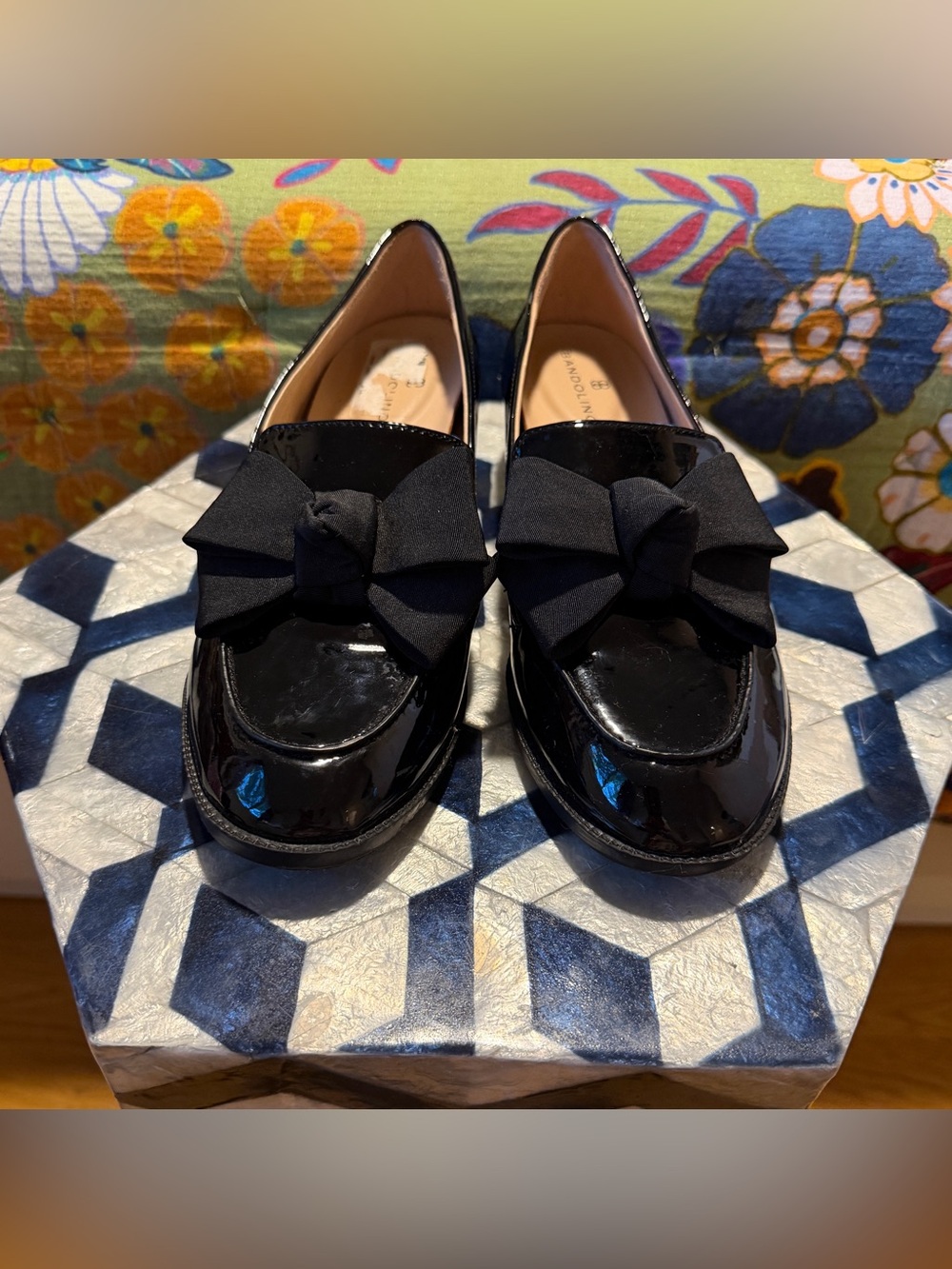 Bandolino Black Patent Bow Loafers